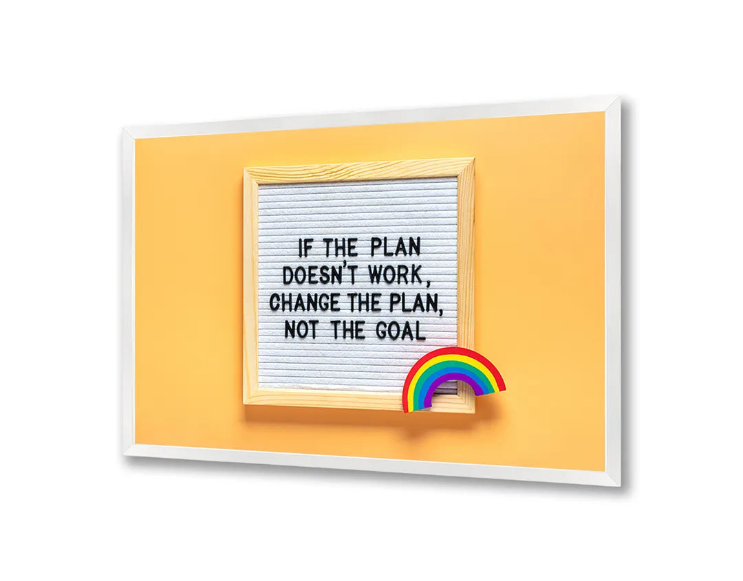 Metalen Magneetbord met print van Geel letterbord tekst perfect als decoratie