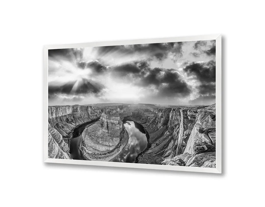 Metalen Magneetbord met print van Grand canyon zwart wit perfect als decoratie