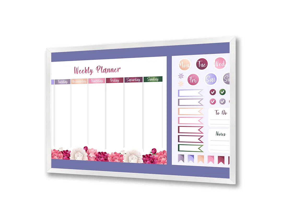 Metalen Magneetbord met print van Weekplanner kleurrijk perfect als decoratie
