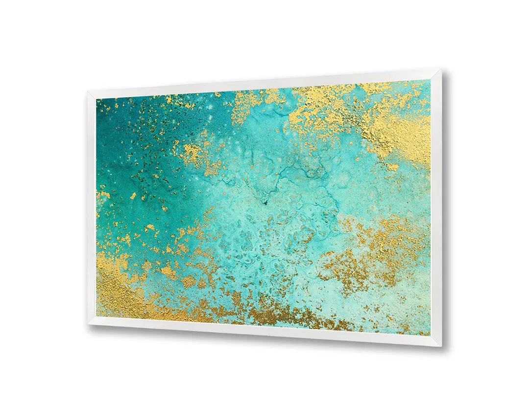 Metalen Magneetbord met print van Goudgroen marmer perfect als decoratie