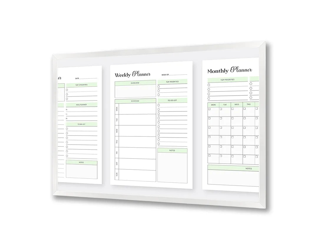 Metalen Magneetbord met print van Maandplanner strak wit perfect als decoratie
