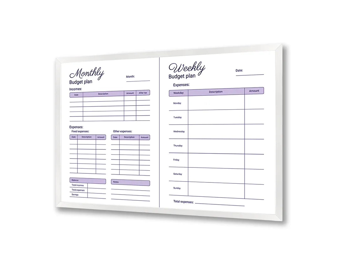 Metalen Magneetbord met print van Weekplanner met doelen perfect als decoratie