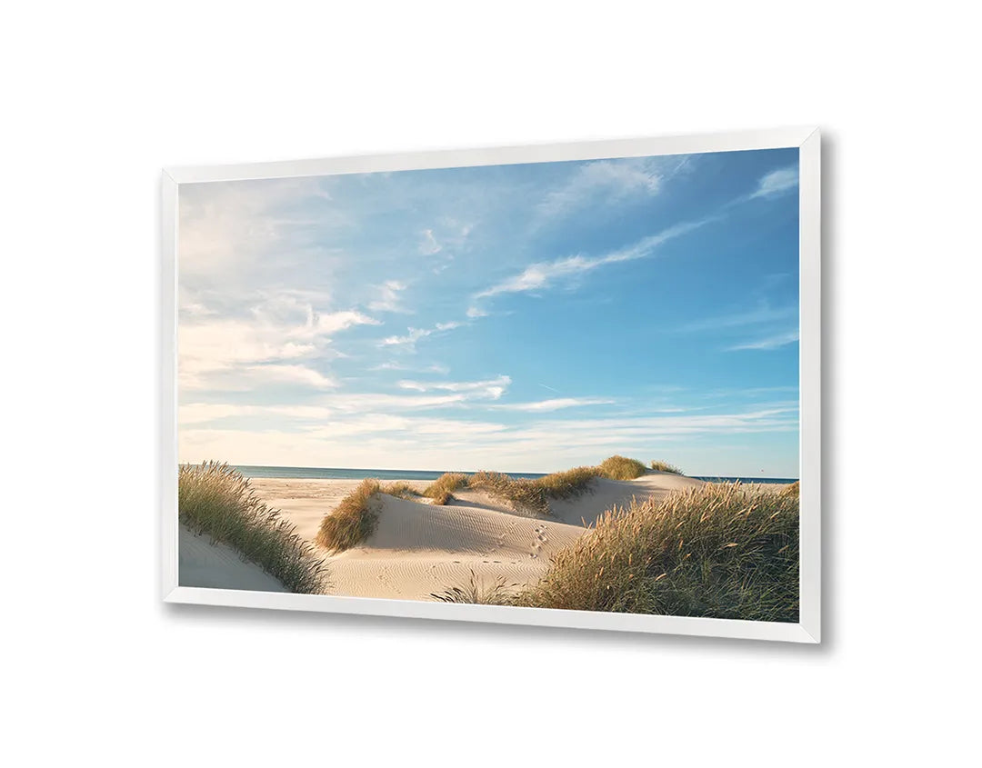 Metalen Magneetbord met print van Strand duinen zonsondergang perfect als decoratie