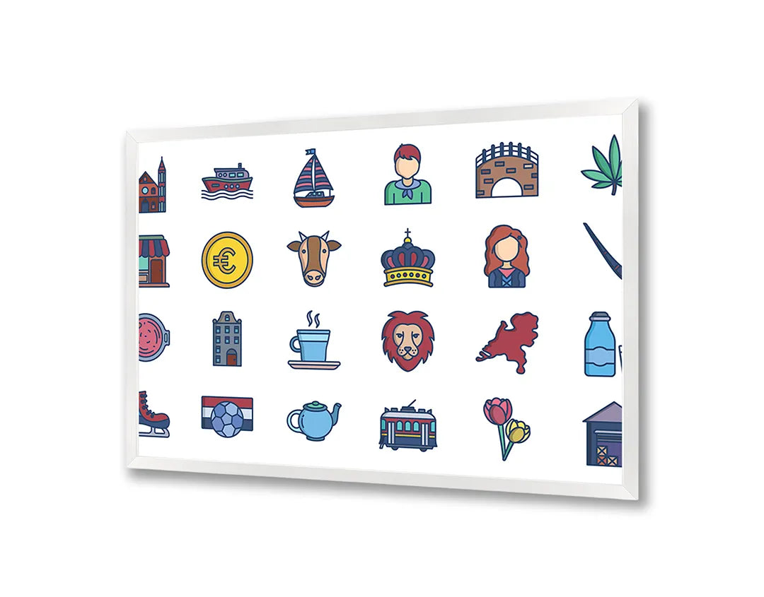 Metalen Magneetbord met print van Iconen patroon perfect als decoratie