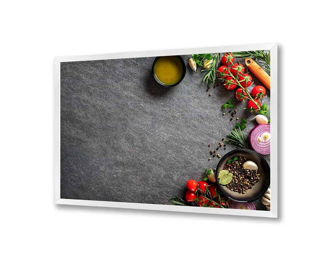 Metalen Magneetbord met print van Kook ingredienten donker perfect als decoratie