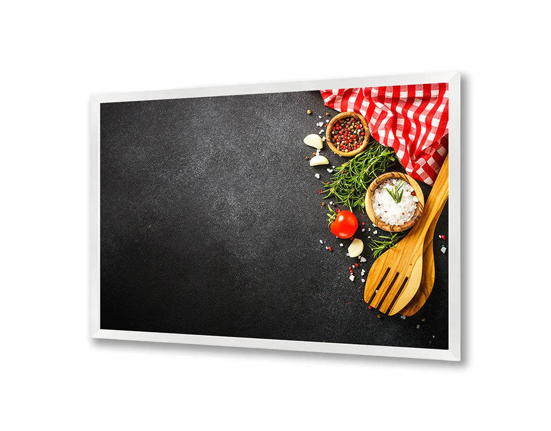 Metalen Magneetbord met print van Houten kookgerei en tomaten perfect als decoratie