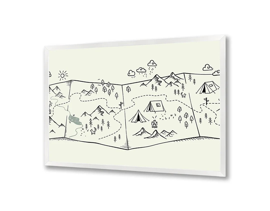 Metalen Magneetbord met print van Bergen doodle illustratie perfect als decoratie