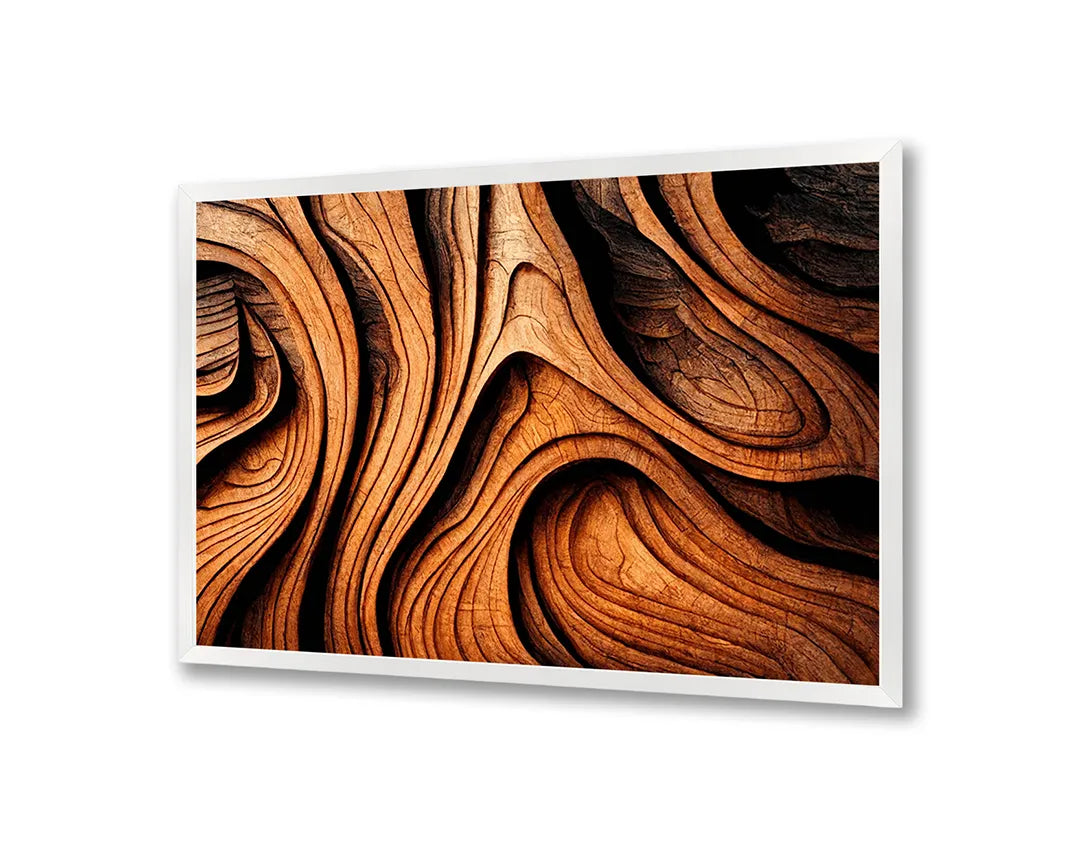 Metalen Magneetbord met print van Golvend hout snijwerk perfect als decoratie
