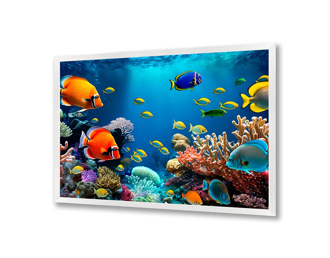 Metalen Magneetbord met print van Tropische vissen koraal perfect als decoratie