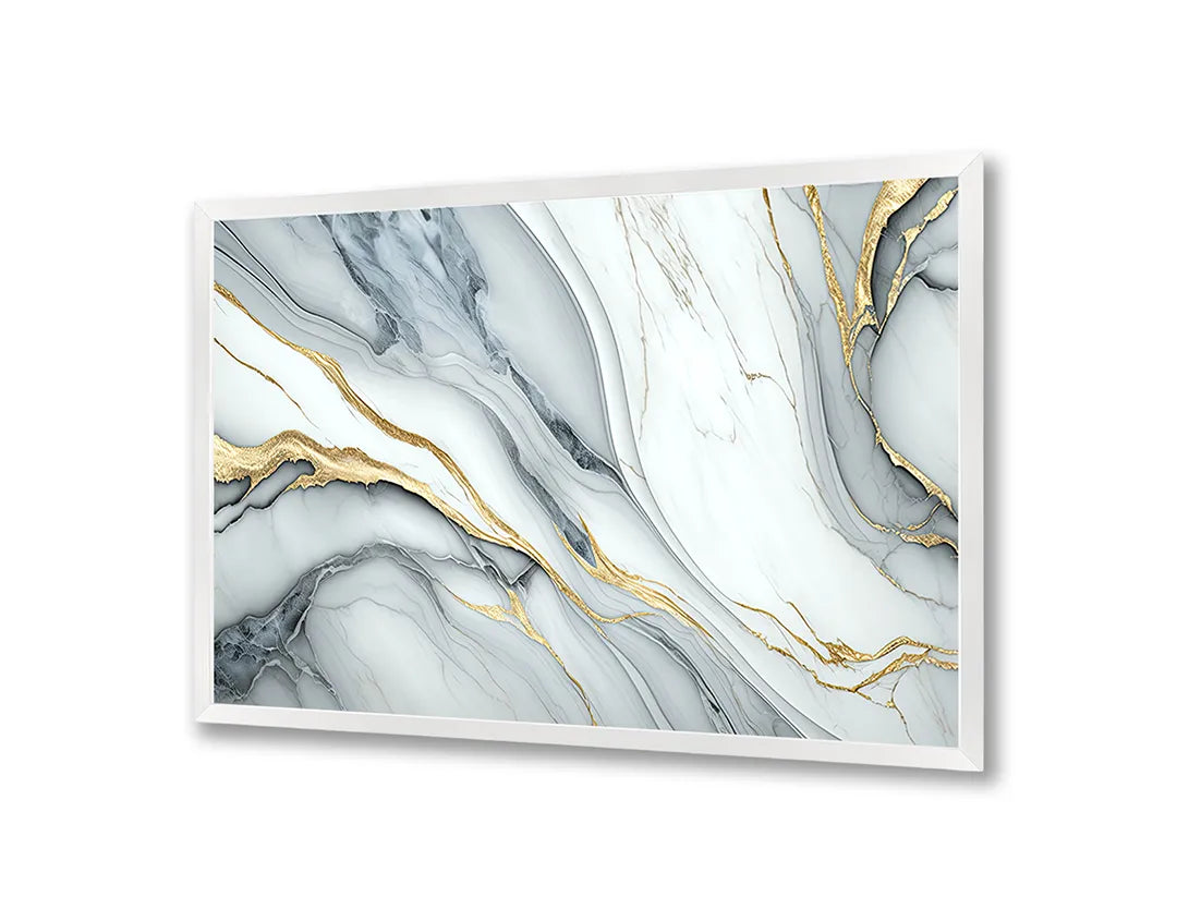 Metalen Magneetbord met print van Goud wit marmer perfect als decoratie