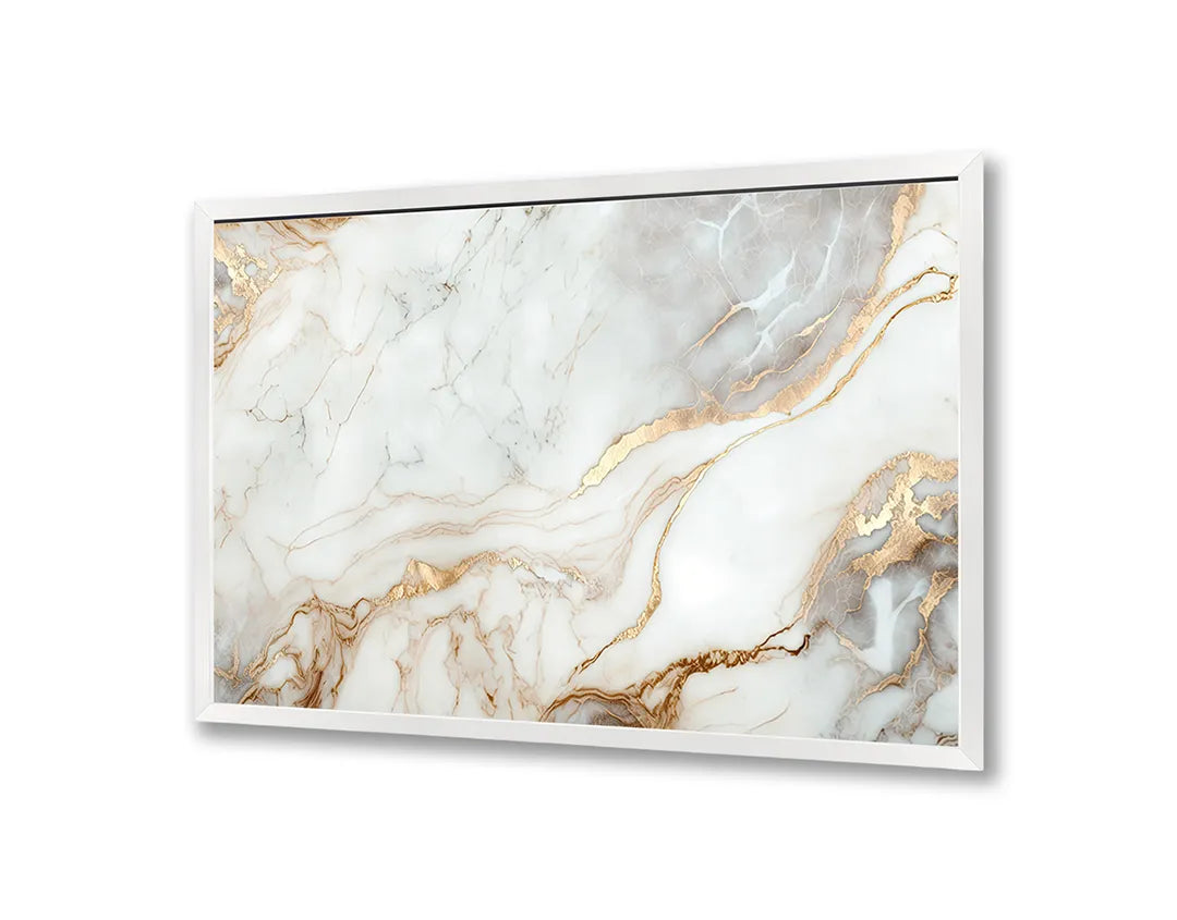 Metalen Magneetbord met print van Koper wit marmer perfect als decoratie