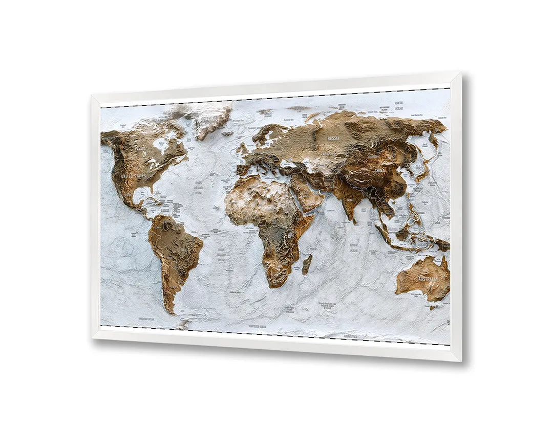 Metalen Magneetbord met print van Wereldkaart ijs perfect als decoratie