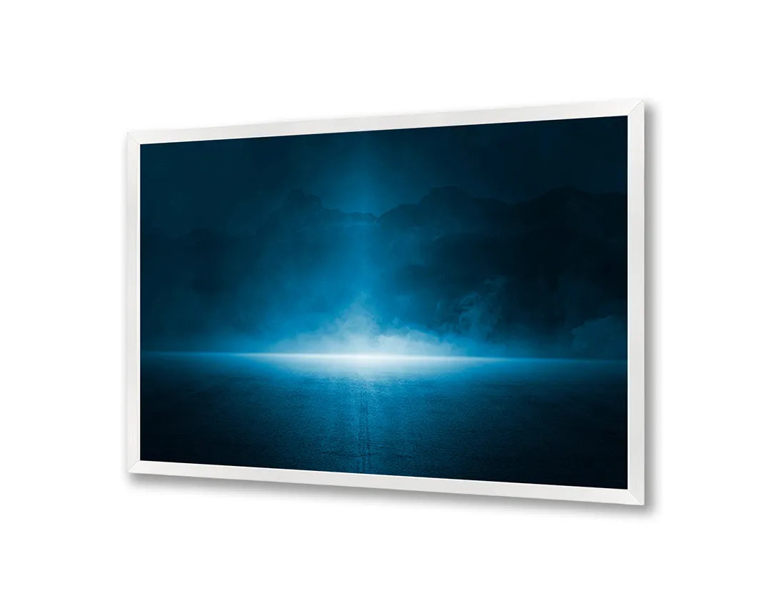 Metalen Magneetbord met print van Blauw licht in duisternis perfect als decoratie
