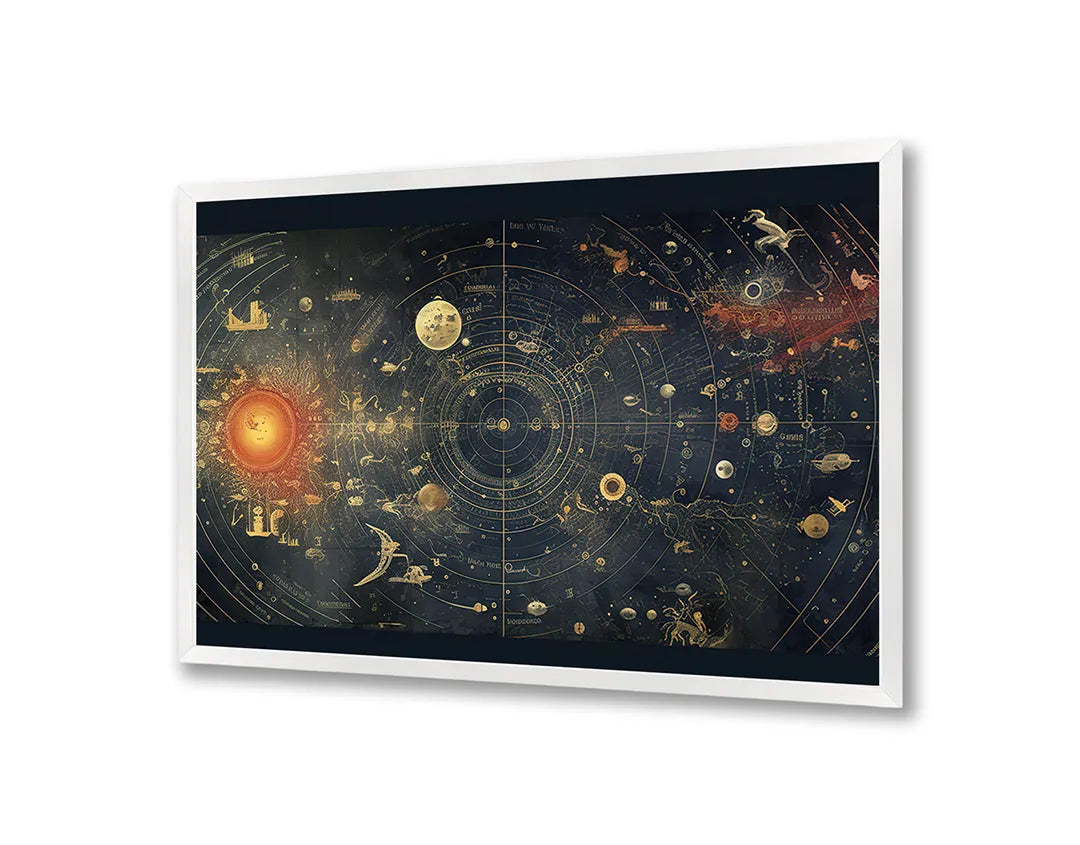 Metalen Magneetbord met print van Astrologie sterrenkaart perfect als decoratie