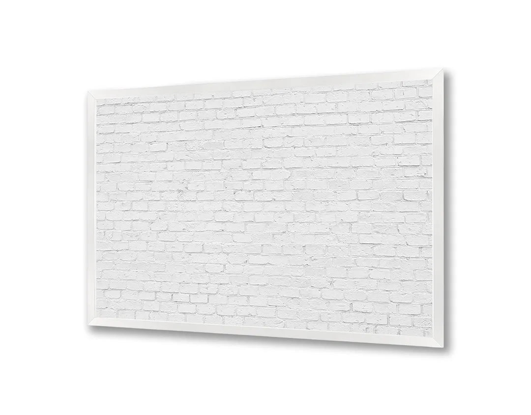 Metalen Magneetbord met print van Witte bakstenen muur perfect als decoratie
