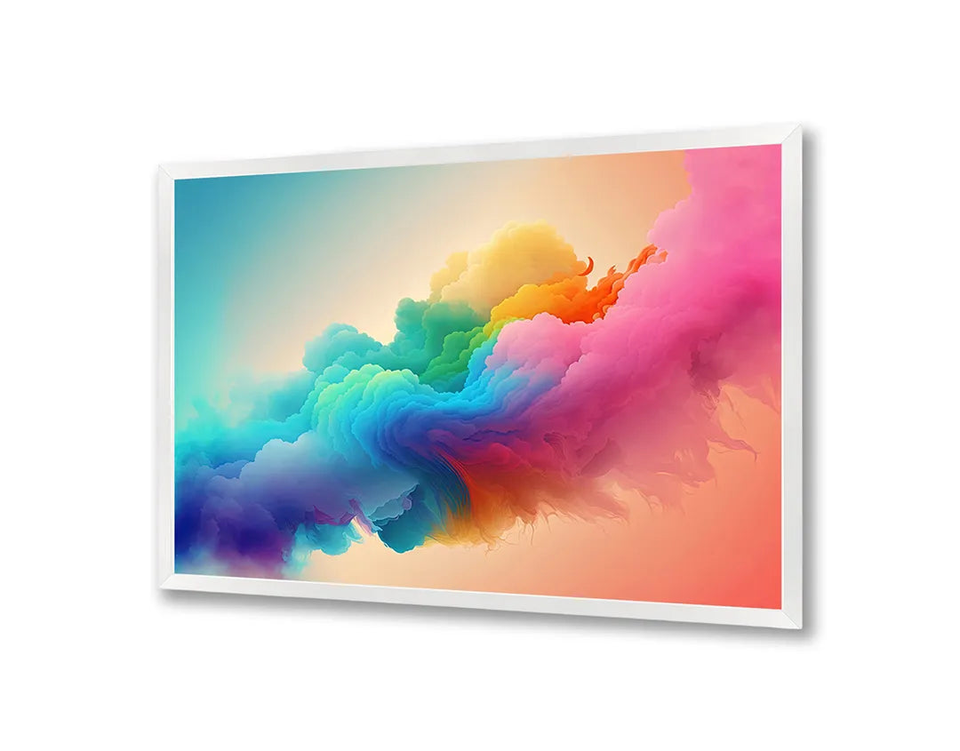 Metalen Magneetbord met print van Regenboog kleuren rook perfect als decoratie