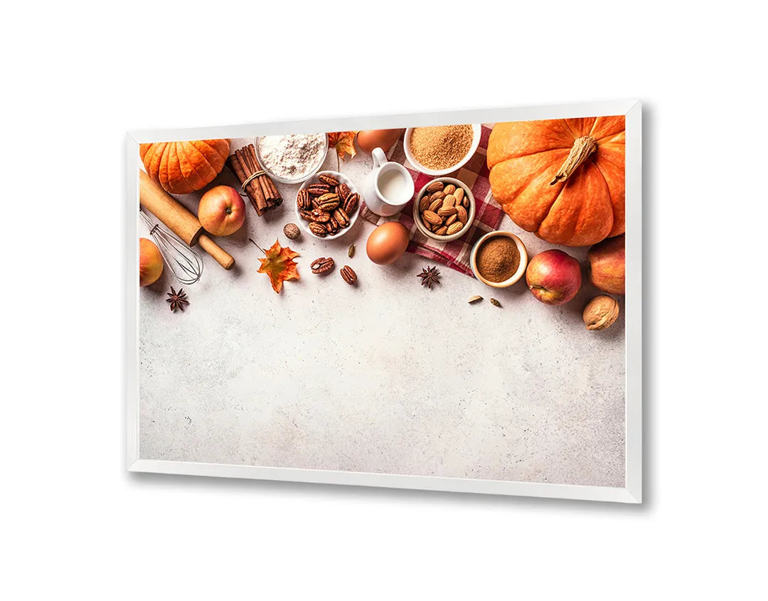 Metalen Magneetbord met print van Pompoenen en herfstkruiden perfect als decoratie