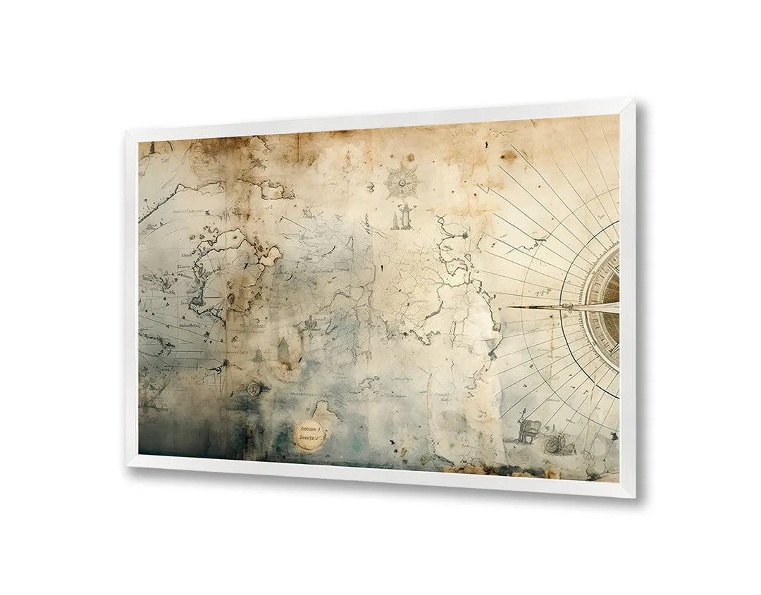 Metalen Magneetbord met print van Vage oude wereldkaart perfect als decoratie