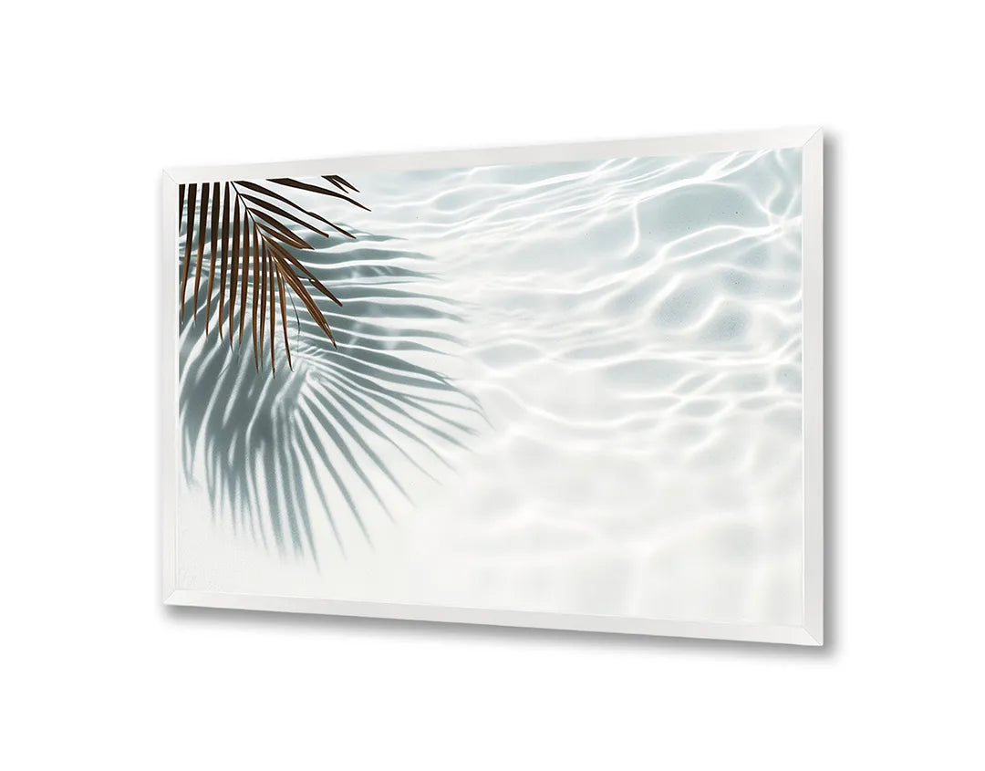 Metalen Magneetbord met print van Palmblad schaduw op wit perfect als decoratie
