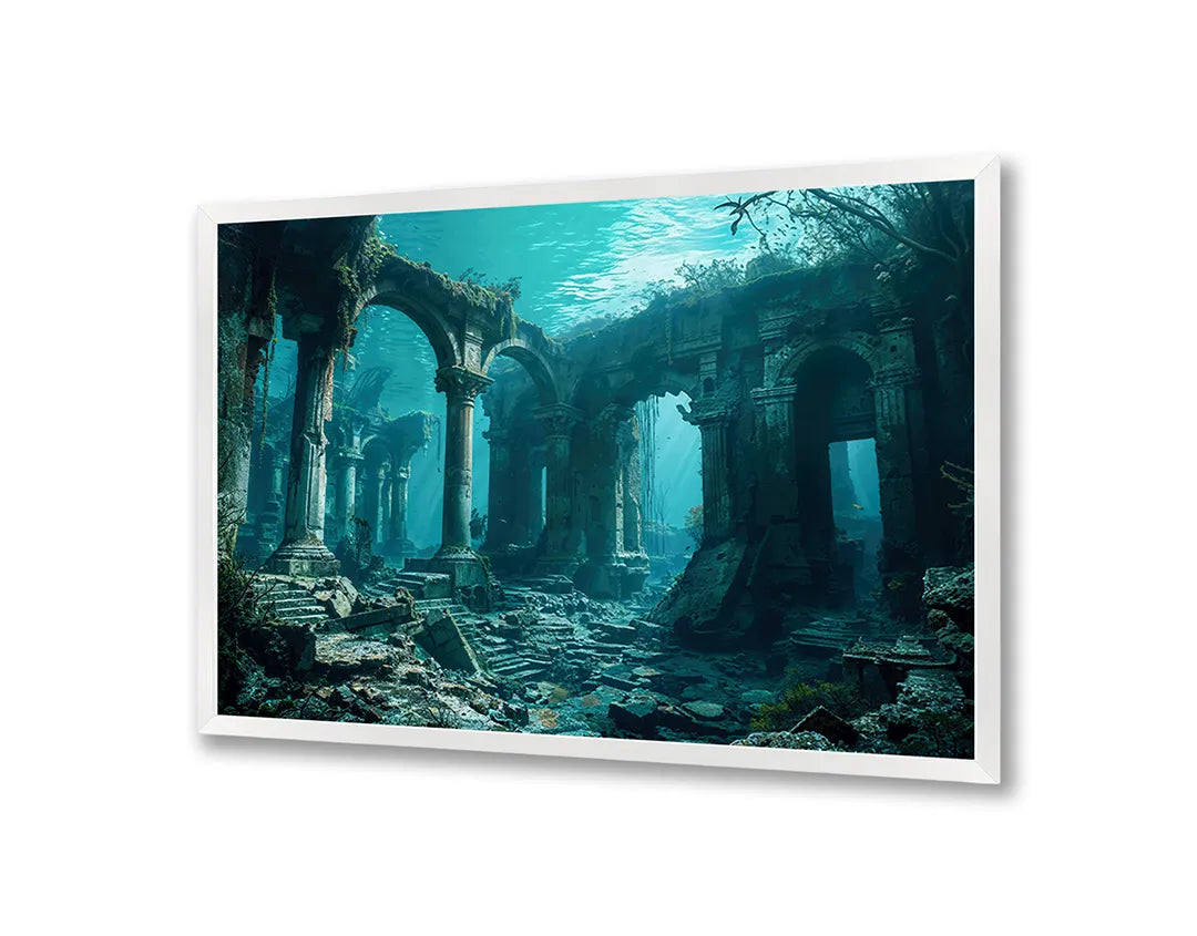 Metalen Magneetbord met print van Oude ruine in oerwoud perfect als decoratie
