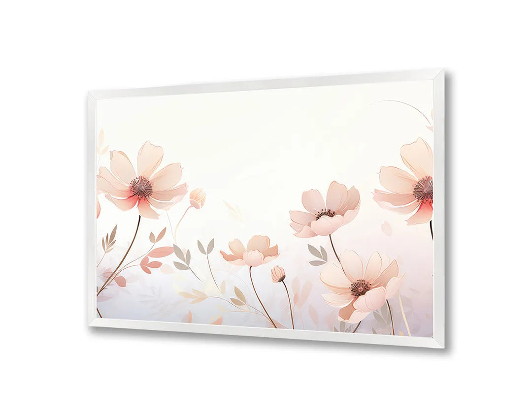Metalen Magneetbord met print van Zachte roze bloemen aquarel perfect als decoratie
