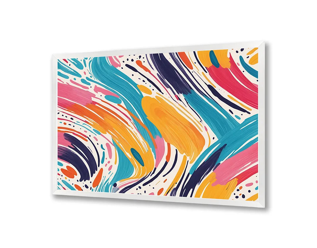 Metalen Magneetbord met print van Kleurrijke verfstroken perfect als decoratie