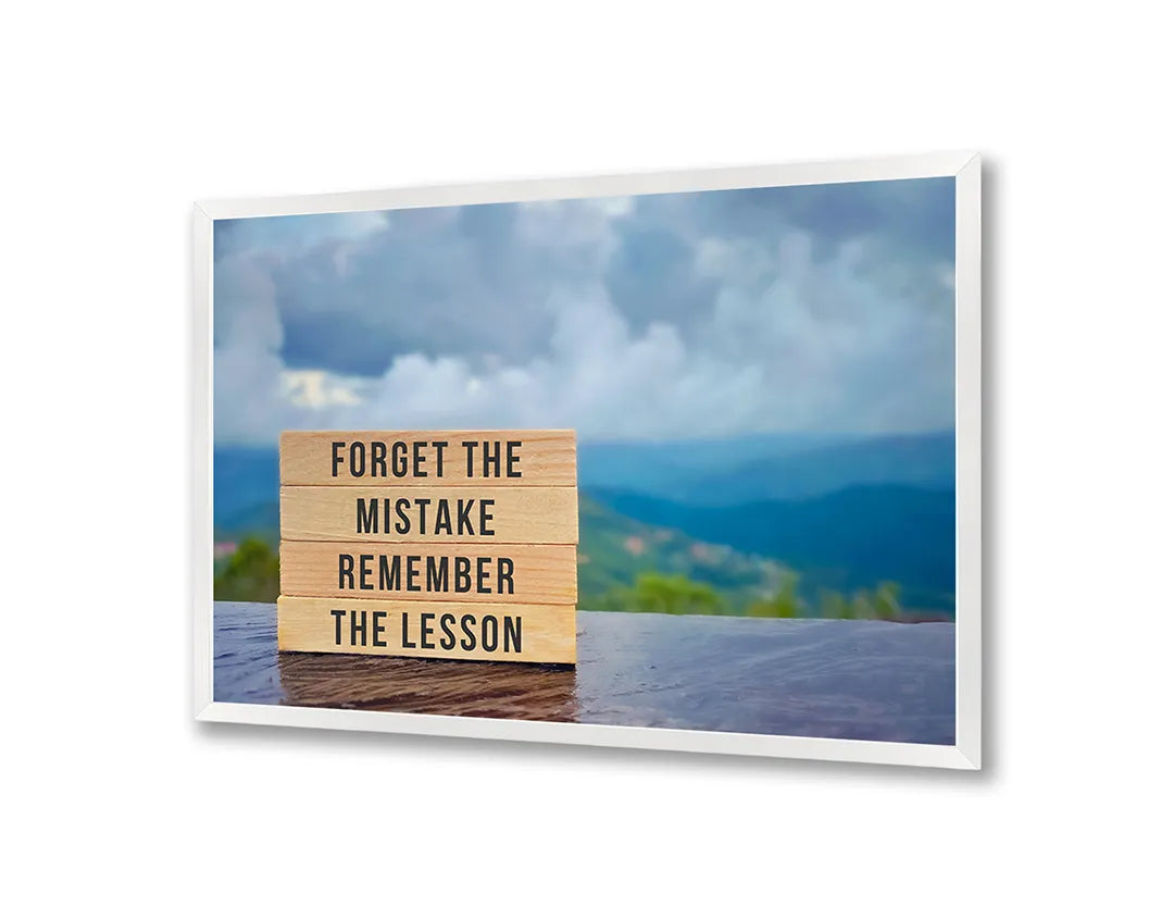 Metalen Magneetbord met print van Forget mistake remember lesson perfect als decoratie