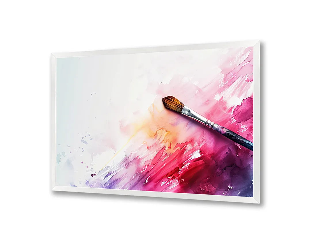 Metalen Magneetbord met print van Kwast en verfspetters perfect als decoratie