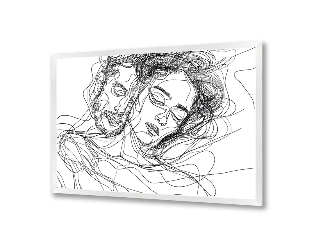 Metalen Magneetbord met print van Lijntekening koppel perfect als decoratie