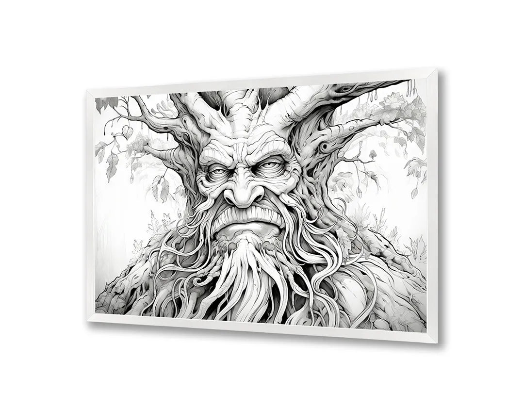 Metalen Magneetbord met print van Fantasie boom gezicht perfect als decoratie