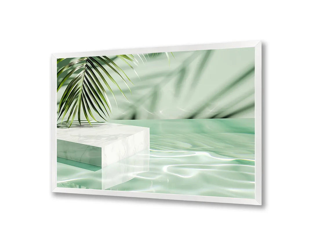 Metalen Magneetbord met print van Groen podium bladeren schaduw perfect als decoratie