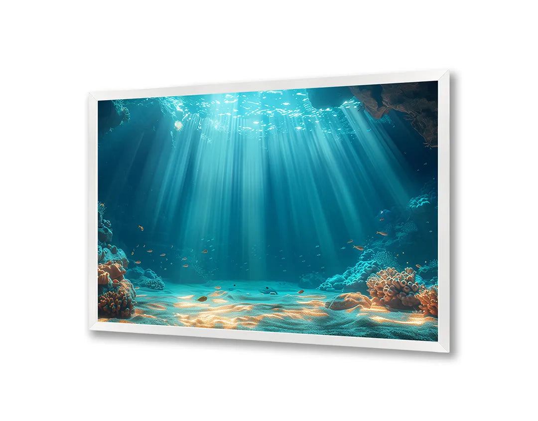 Metalen Magneetbord met print van Onderwater zonnestralen bodem perfect als decoratie