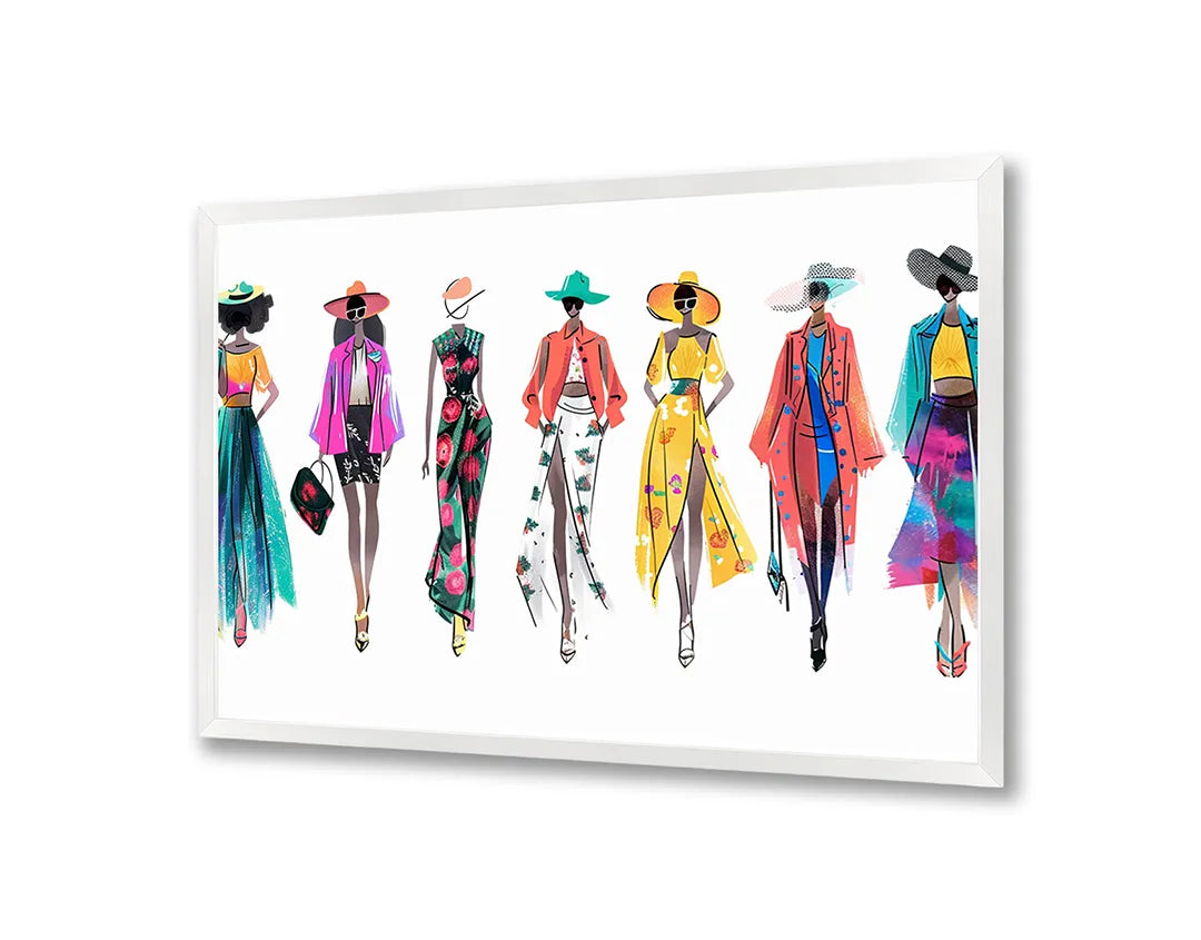 Metalen Magneetbord met print van Mode illustratie vrouwen perfect als decoratie
