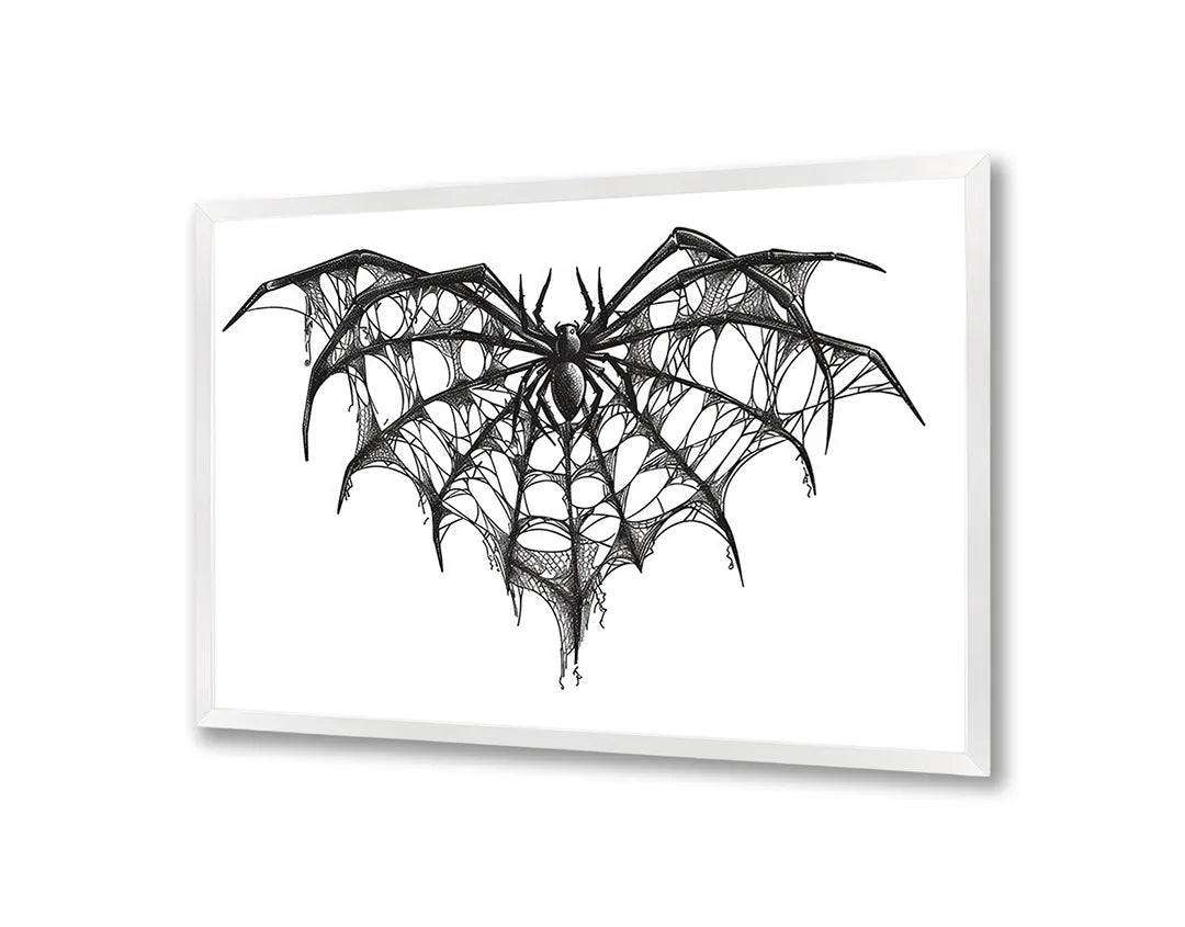 Metalen Magneetbord met hoogwaardige afbeelding van Vleermuis lijntekening voor aan de muur