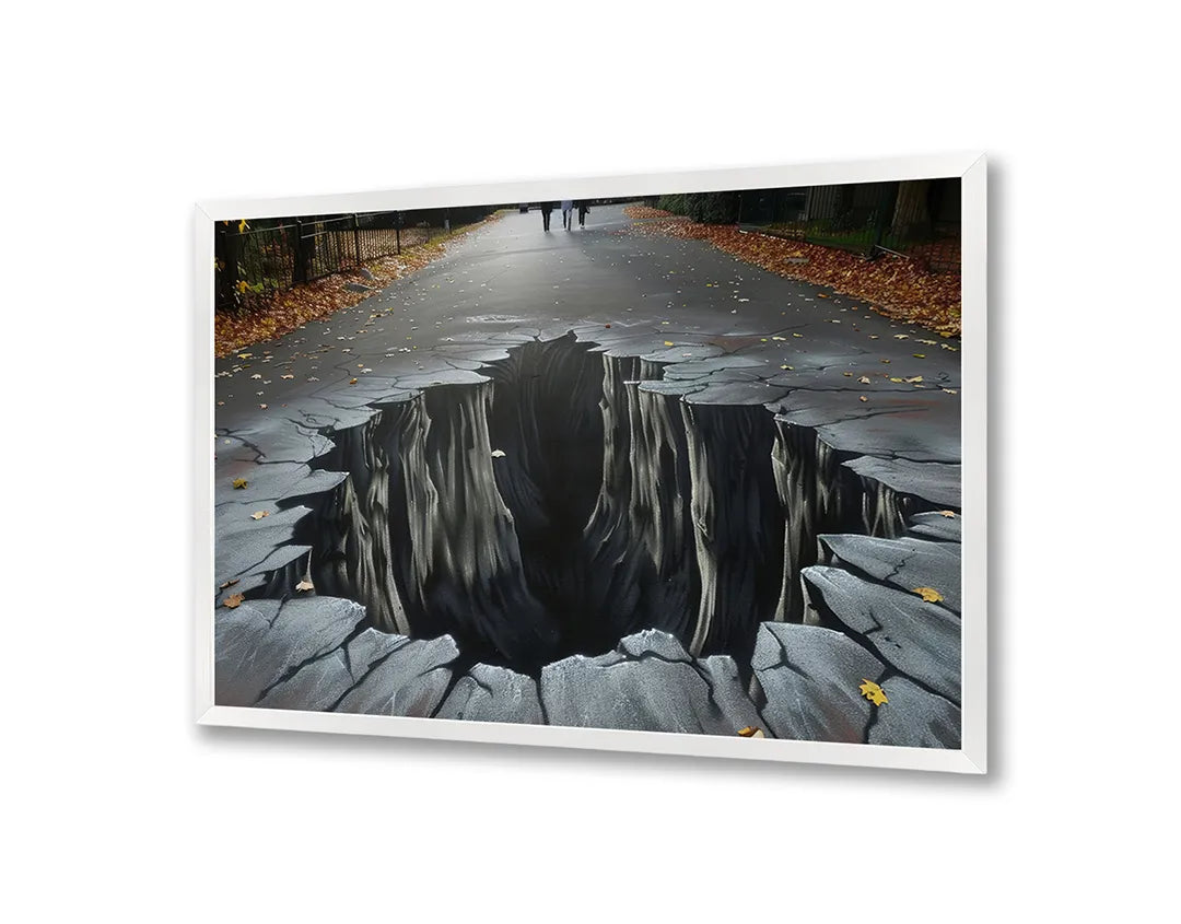 Metalen Magneetbord met hoogwaardige afbeelding van Gat in de weg 3D voor aan de muur