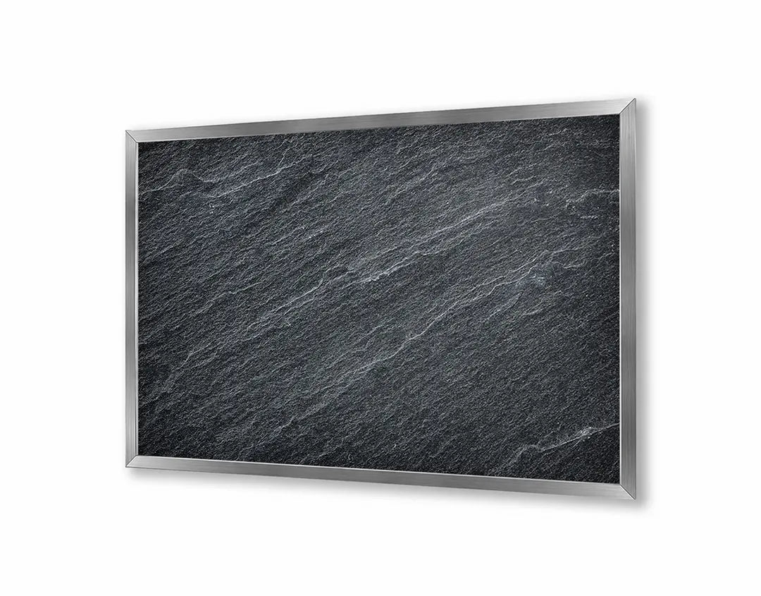 Metalen Magneetbord met afbeelding van donker leisteen textuur in antraciet zwart kleuren