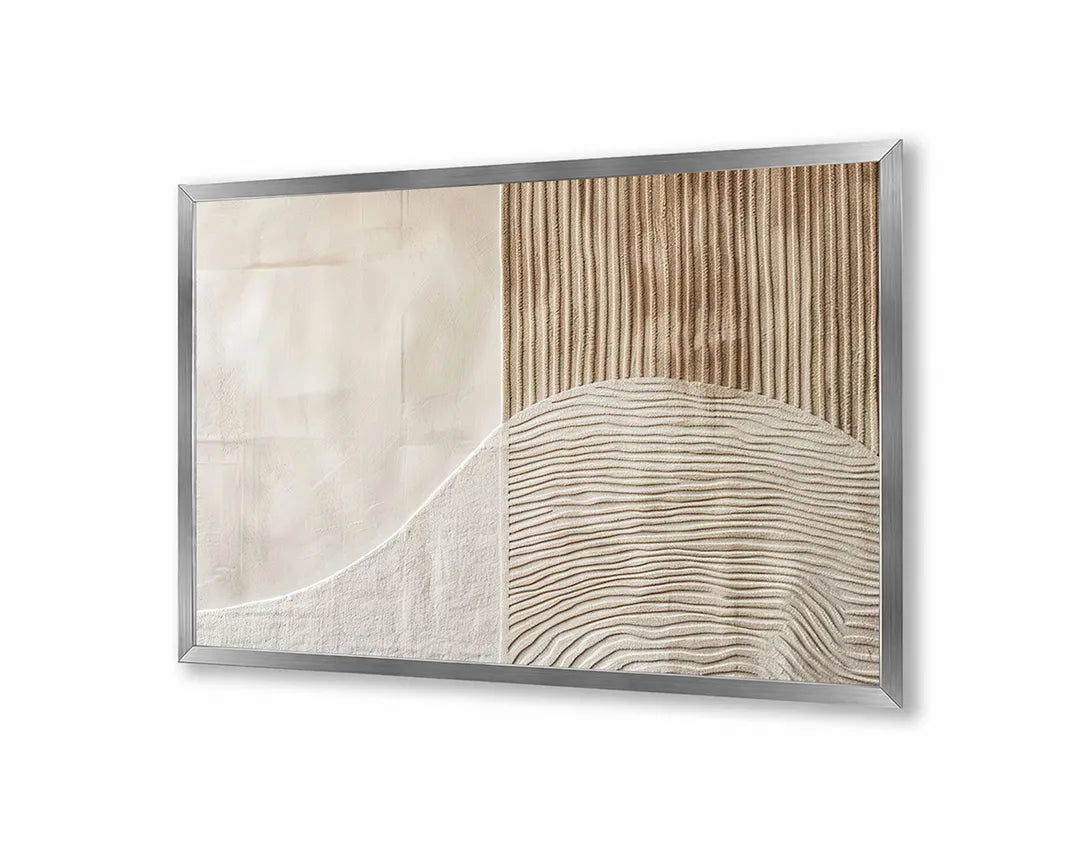 Metalen Magneetbord met hoogwaardige afbeelding van Abstracte zandgolven beige voor aan de muur