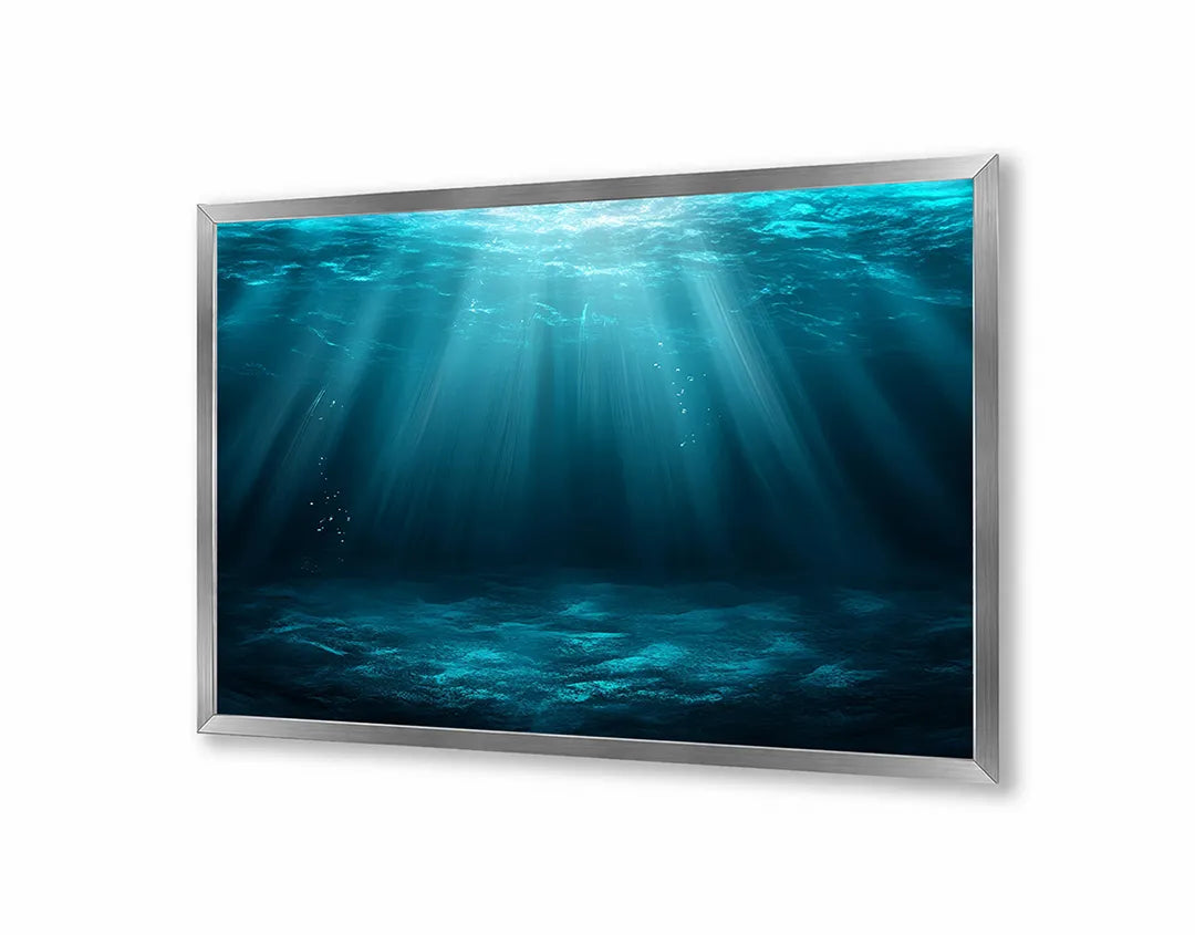Metalen Magneetbord met hoogwaardige afbeelding van Onderwater met lichtstralen blauw voor aan de muur