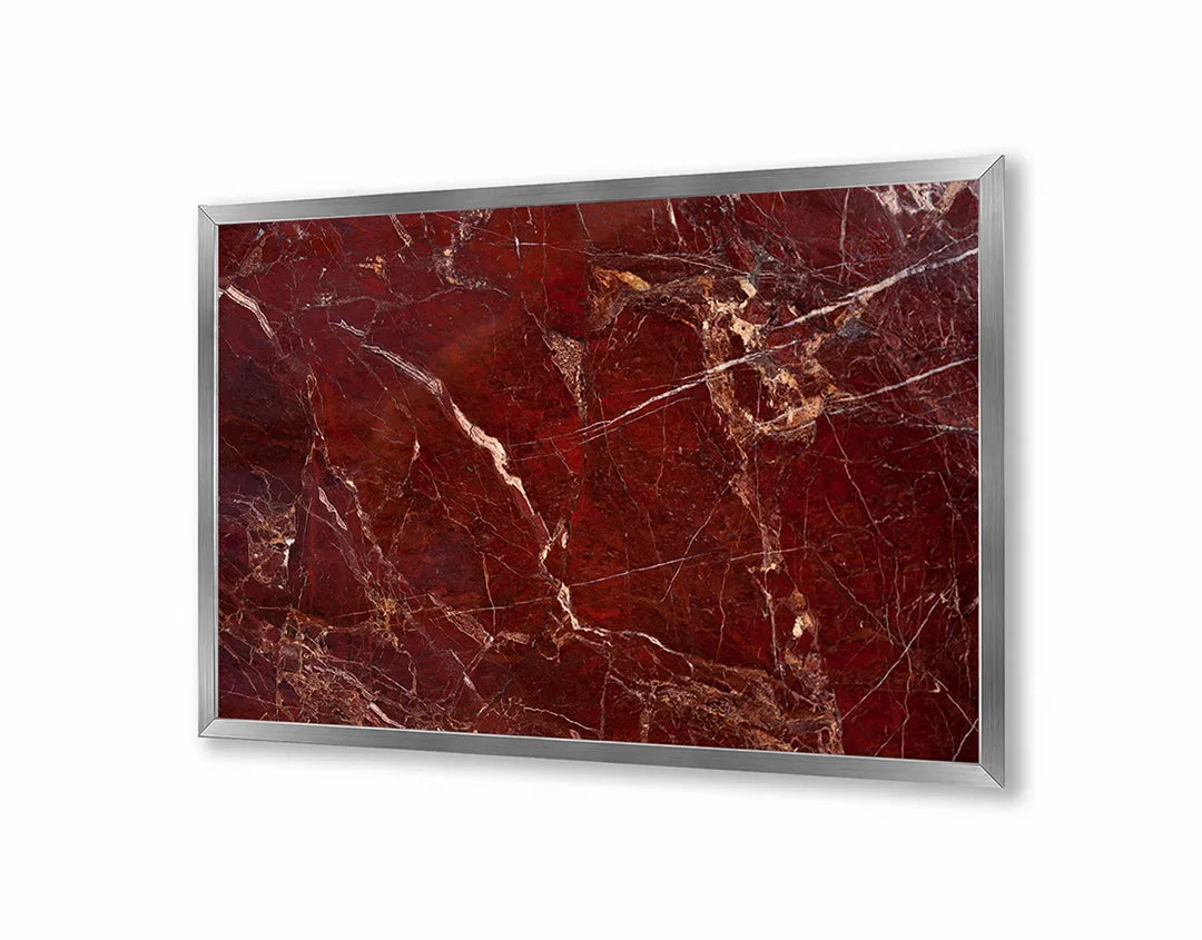 Metalen Magneetbord met afbeelding van rode marmer textuur in diep rood kleuren