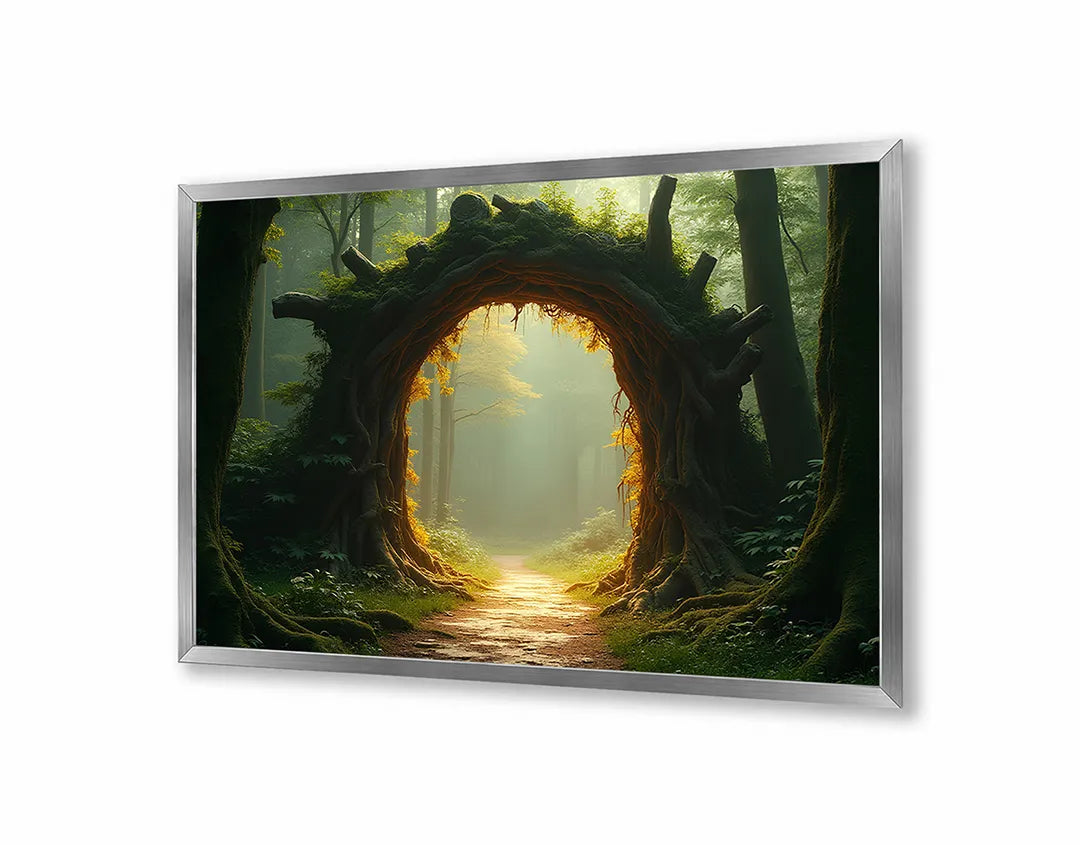 Metalen Magneetbord met hoogwaardige afbeelding van Magische poort in bos voor aan de muur