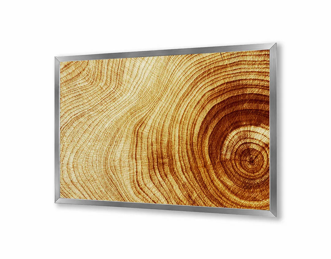 Metalen Magneetbord met hoogwaardige afbeelding van Boomstam doorsnede ringen hout voor aan de muur