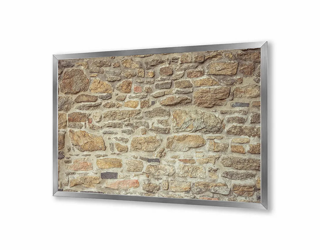 Metalen Magneetbord met afbeelding van authentieke stenen muur in bruine steenkleuren kleuren