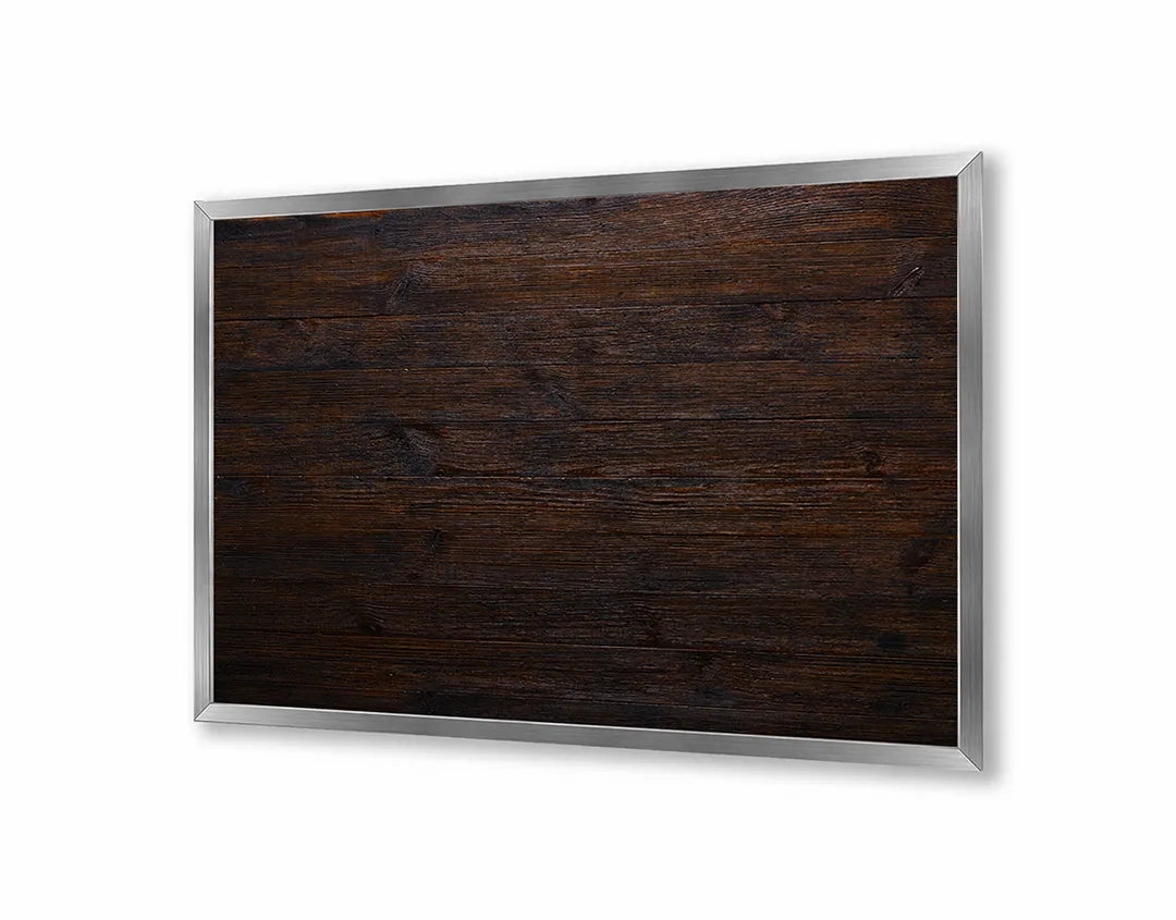 Metalen Magneetbord met afbeelding van donker hout textuur in diep donkerbruin kleuren