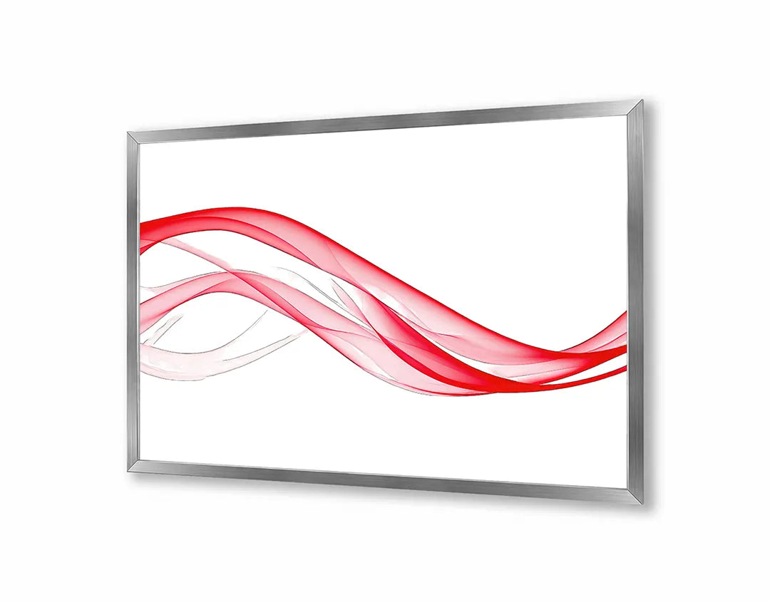 Metalen Magneetbord met hoogwaardige afbeelding van Rode vloeiende lijnen wit voor aan de muur