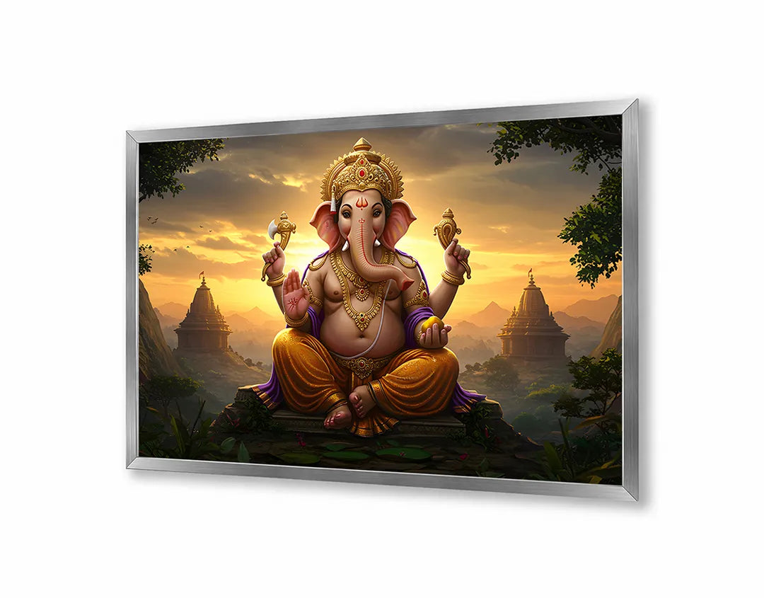 Metalen Magneetbord met hoogwaardige afbeelding van Ganesha godheid licht voor aan de muur