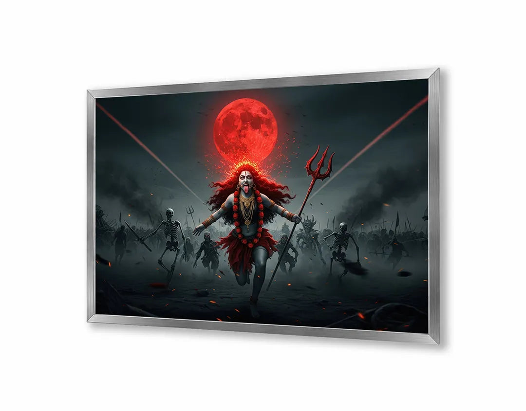 Metalen Magneetbord met hoogwaardige afbeelding van Rode maan demon fantasy voor aan de muur