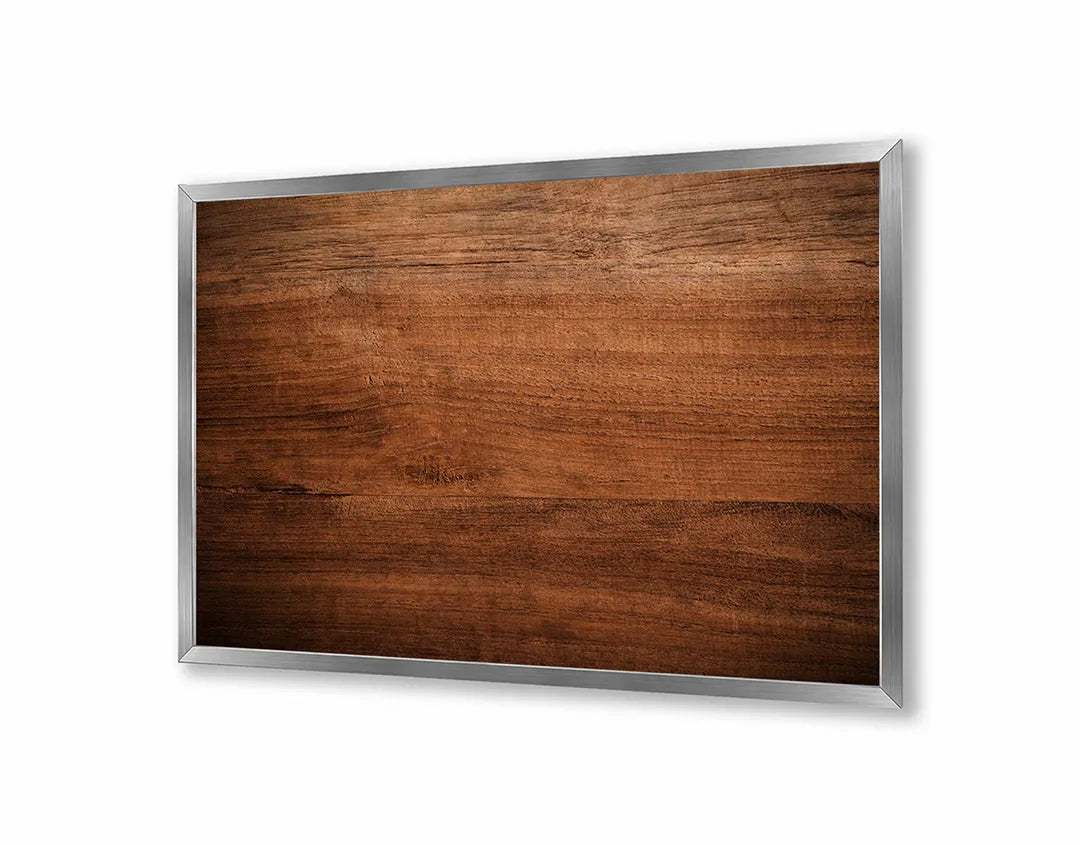 Metalen Magneetbord met afbeelding van horizontaal bruin hout in warm bruin kleuren