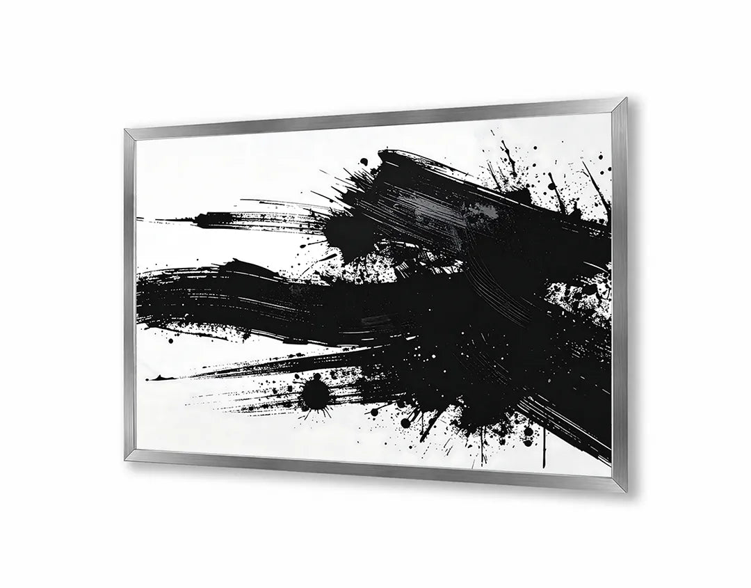 Metalen Magneetbord met hoogwaardige afbeelding van Zwarte verfspetters splash voor aan de muur