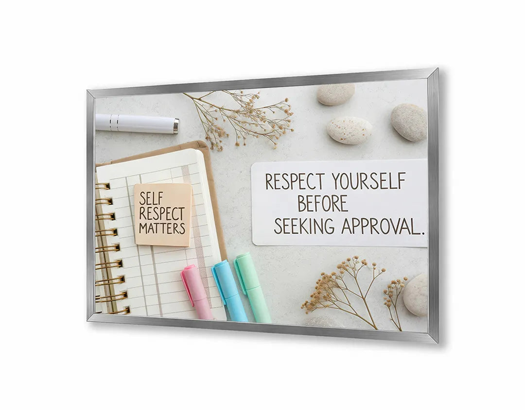 Metalen Magneetbord met hoogwaardige afbeelding van Respect yourself quote notitie voor aan de muur