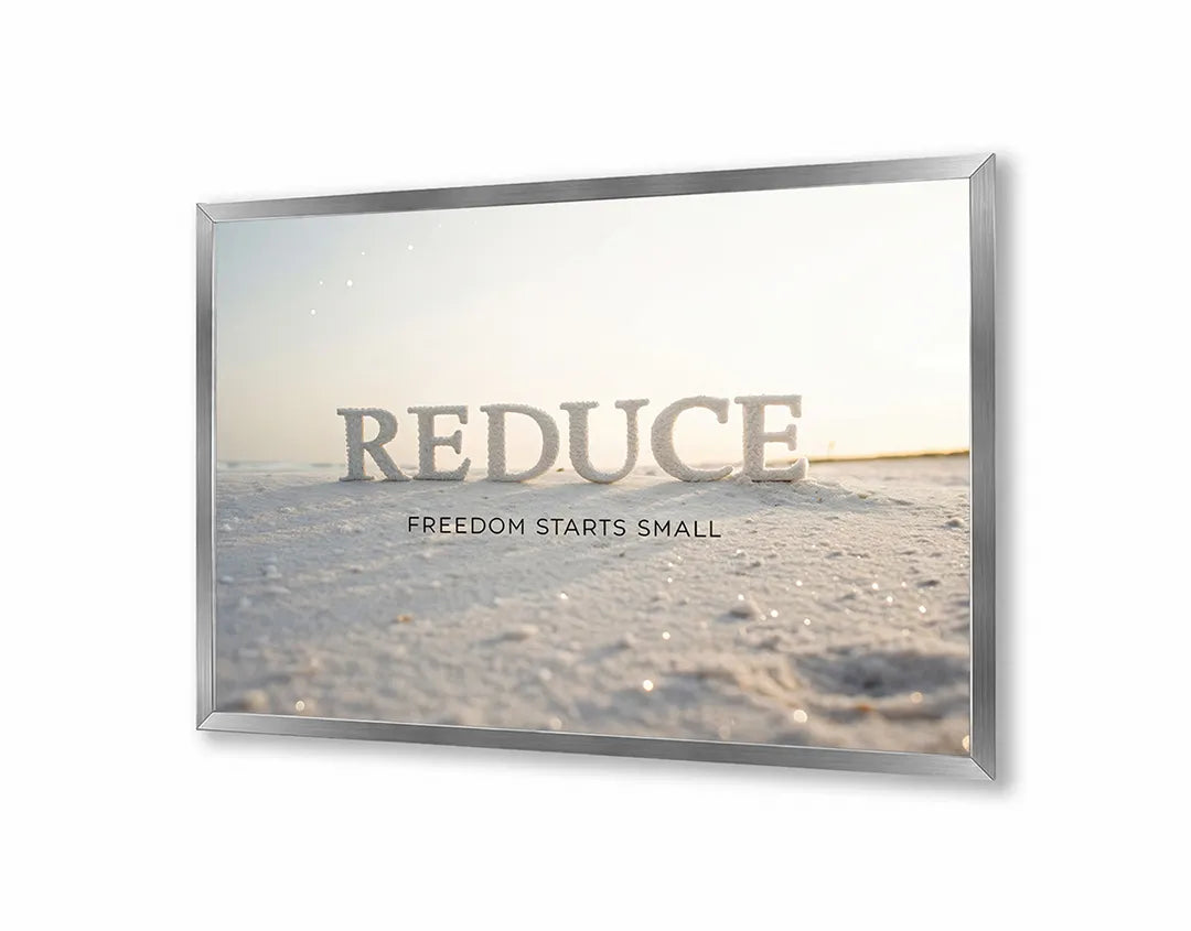 Metalen Magneetbord met hoogwaardige afbeelding van Reduce quote strand zee voor aan de muur